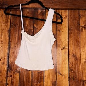 Urban Outfitters, one shoulder tank top, white, small